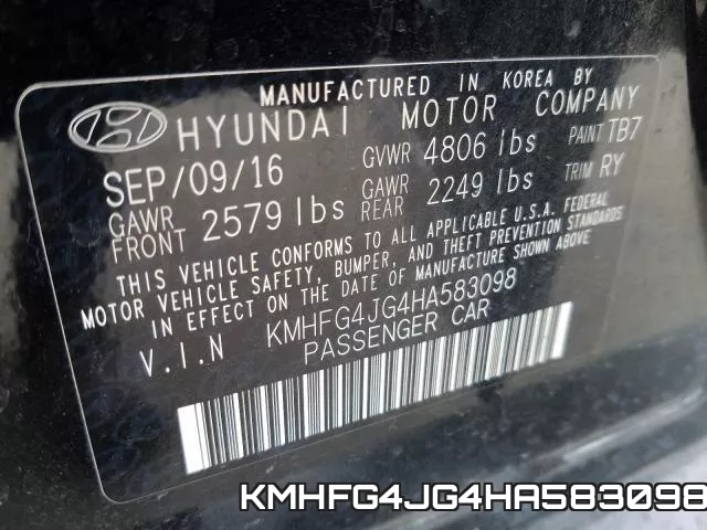 KMHFG4JG4HA583098 фото 2