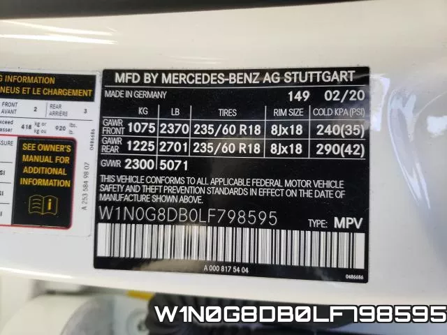W1N0G8DB0LF798595 фото 2