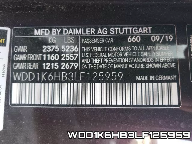 WDD1K6HB3LF125959 фото 2