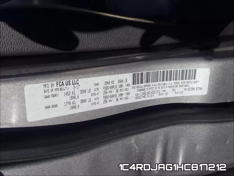 1C4RDJAG1HC817212 фото 2