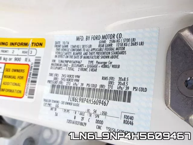 1LN6L9NP4H5609467 фото 2