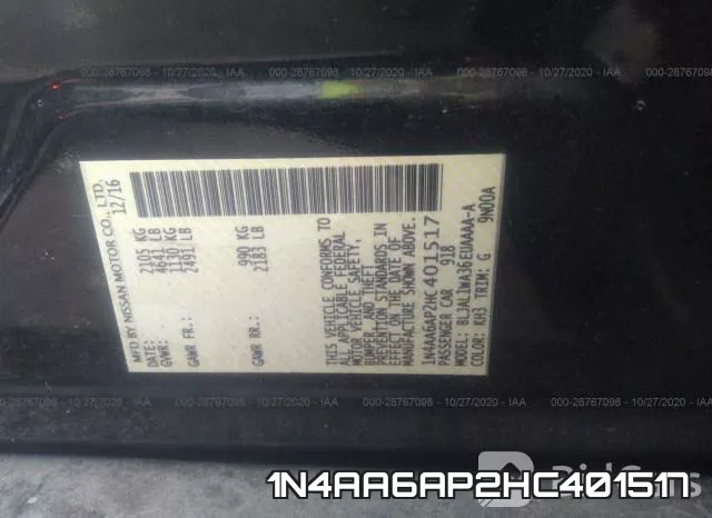 1N4AA6AP2HC401517 фото 10