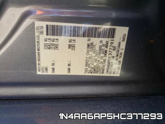1N4AA6AP5HC377293 фото 2