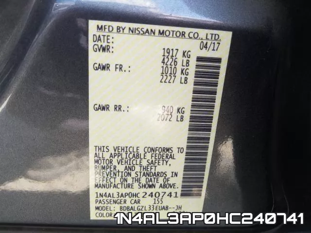 1N4AL3AP0HC240741 фото 2