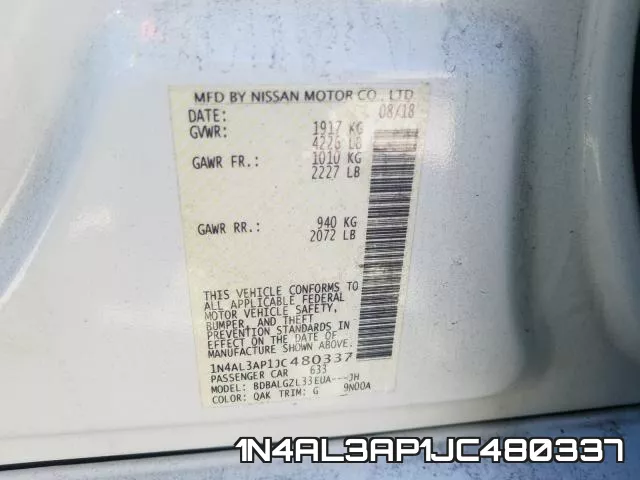 1N4AL3AP1JC480337 фото 2