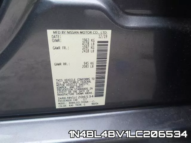 1N4BL4BV1LC206534 фото 2