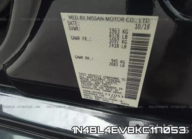 1N4BL4EV8KC117053 фото 10