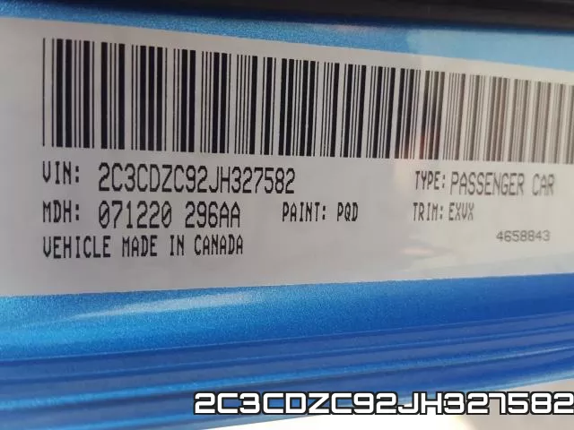 2C3CDZC92JH327582 фото 2