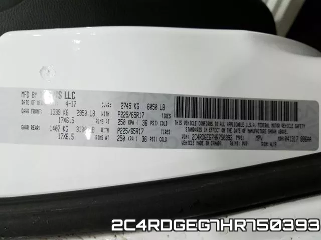 2C4RDGEG7HR750393 фото 2