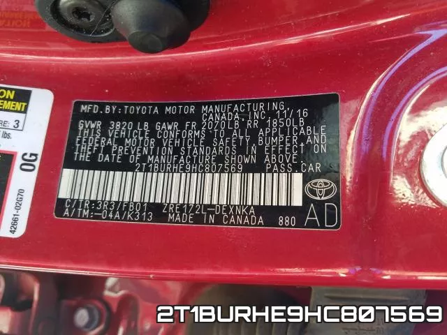2T1BURHE9HC807569 фото 2