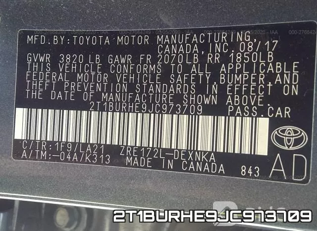 2T1BURHE9JC973709 фото 10