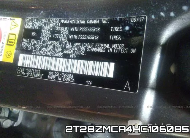 2T2BZMCA4HC106085 фото 9