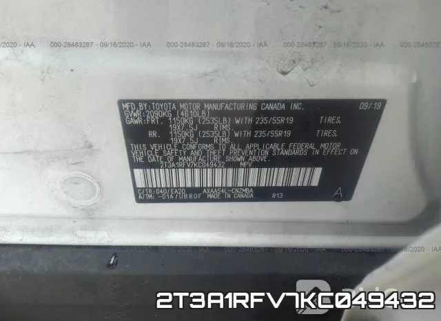 2T3A1RFV7KC049432 фото 10