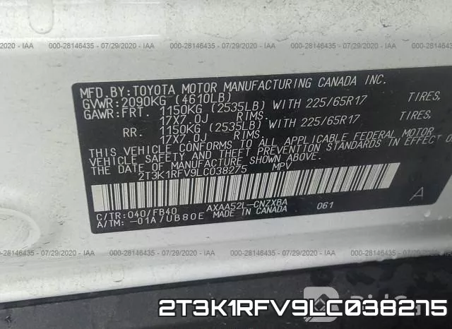 2T3K1RFV9LC038275 фото 9