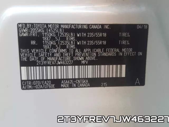 2T3YFREV7JW463227 фото 2