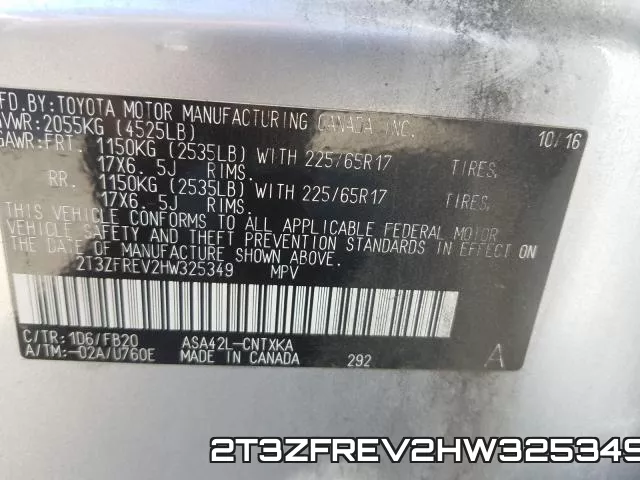 2T3ZFREV2HW325349 фото 2