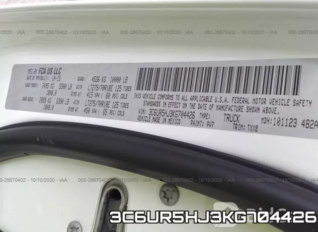 3C6UR5HJ3KG704426 фото 10