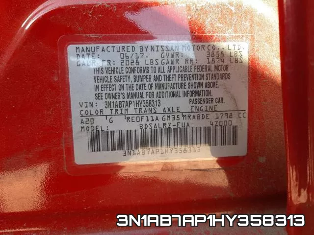 3N1AB7AP1HY358313 фото 2