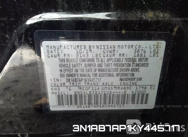 3N1AB7AP1KY445717 фото 10