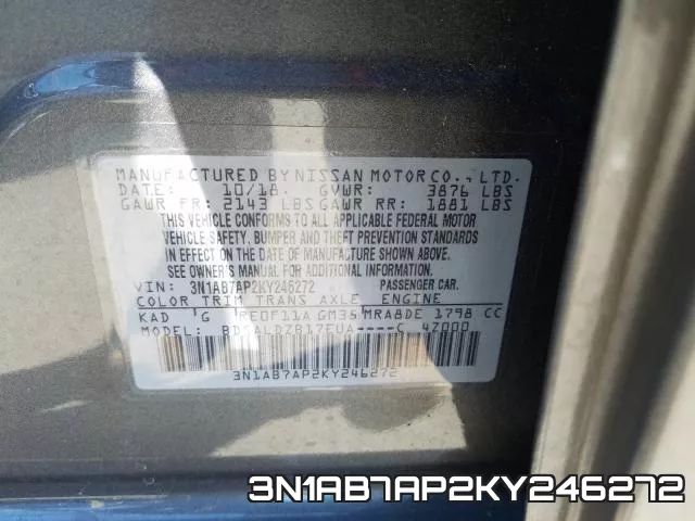 3N1AB7AP2KY246272 фото 2