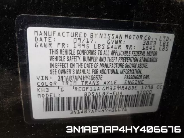 3N1AB7AP4HY406676 фото 2