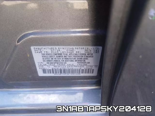 3N1AB7AP5KY204128 фото 2