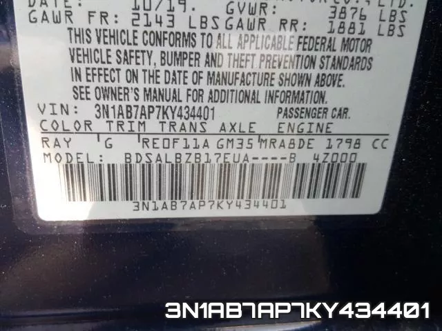3N1AB7AP7KY434401 фото 2