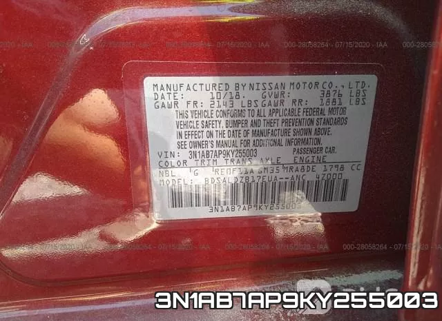 3N1AB7AP9KY255003 фото 9