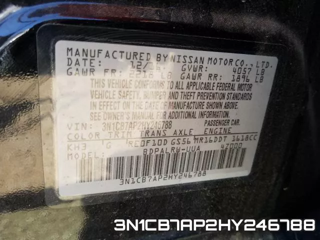 3N1CB7AP2HY246788 фото 2