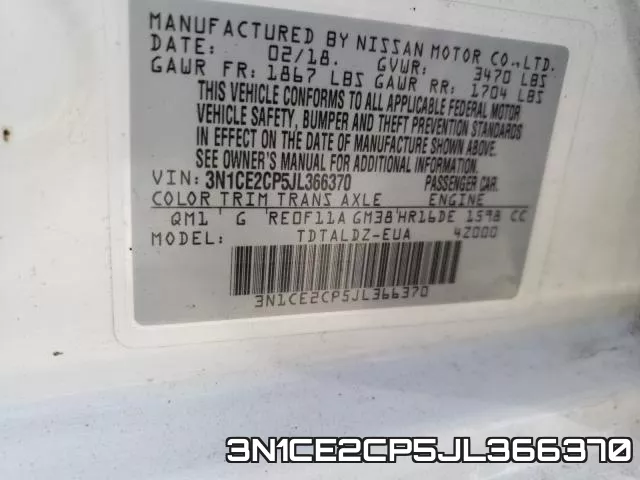 3N1CE2CP5JL366370 фото 2