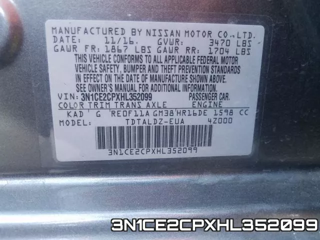 3N1CE2CPXHL352099 фото 2