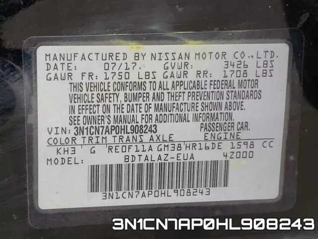 3N1CN7AP0HL908243 фото 2