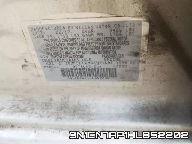 3N1CN7AP1HL852202 фото 2
