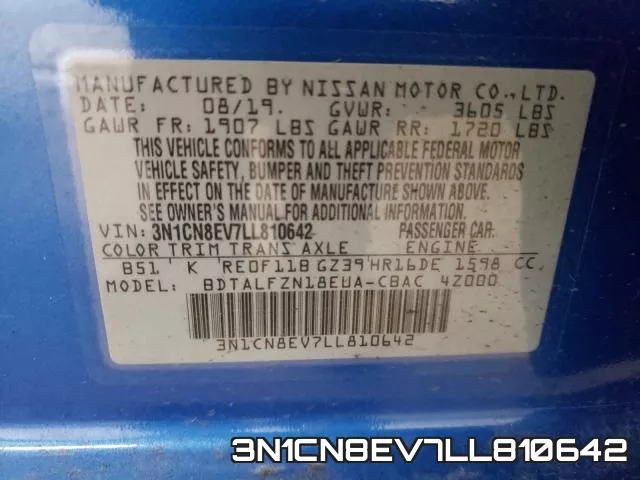 3N1CN8EV7LL810642 фото 2