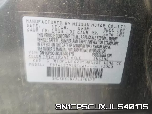 3N1CP5CUXJL540175 фото 2