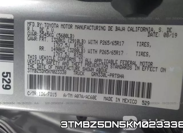 3TMBZ5DN5KM023338 фото 10