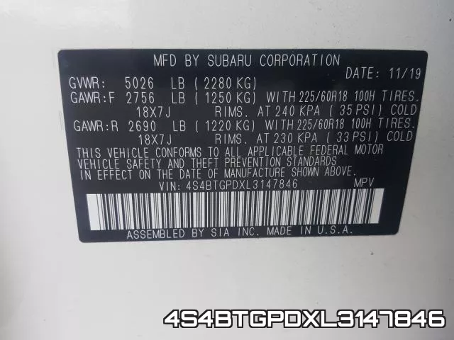 4S4BTGPDXL3147846 фото 2