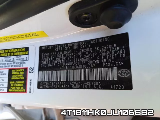 4T1B11HK0JU106682 фото 2