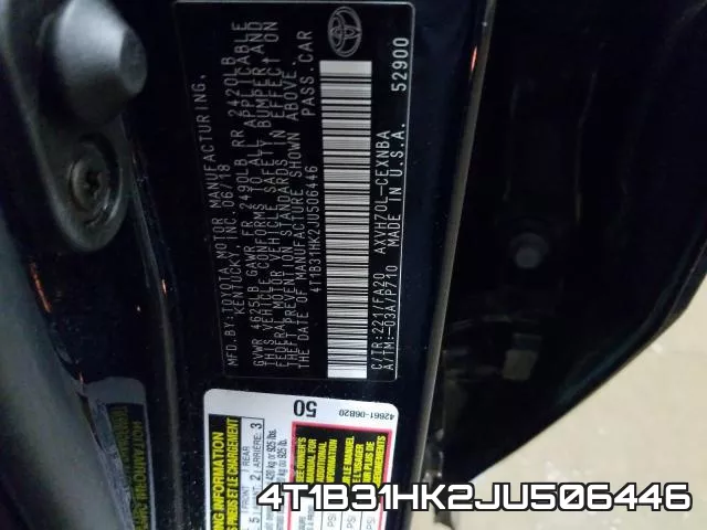 4T1B31HK2JU506446 фото 2