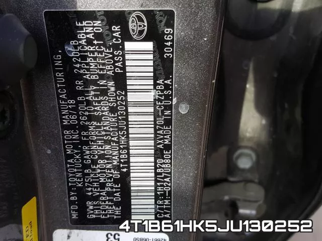 4T1B61HK5JU130252 фото 2