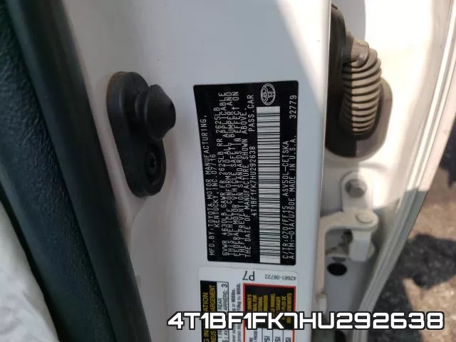 4T1BF1FK7HU292638 фото 2