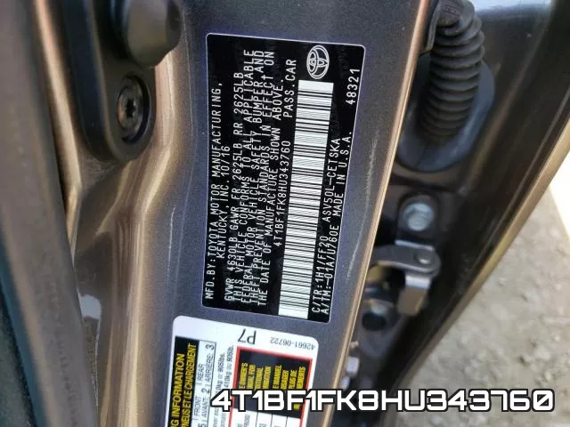 4T1BF1FK8HU343760 фото 2
