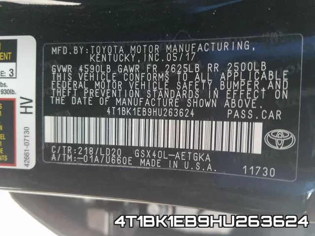 4T1BK1EB9HU263624 фото 2