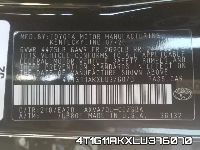 4T1G11AKXLU376070 фото 2