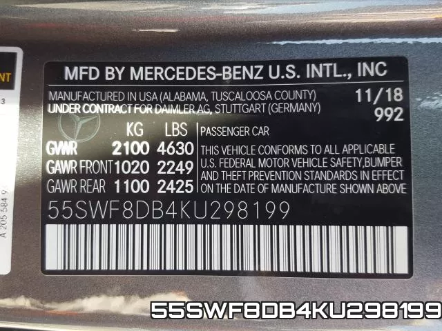 55SWF8DB4KU298199 фото 2