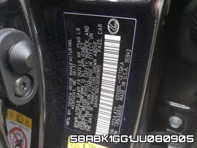 58ABK1GG1JU080905 фото 2