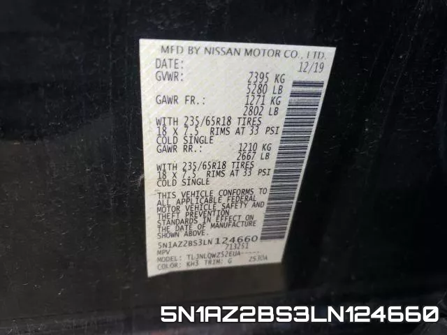 5N1AZ2BS3LN124660 фото 2