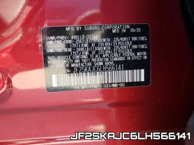 JF2SKAJC6LH566141 фото 2