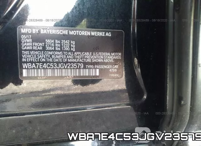 WBA7E4C53JGV23579 фото 10