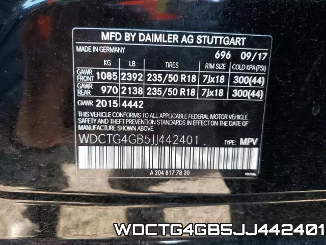 WDCTG4GB5JJ442401 фото 2